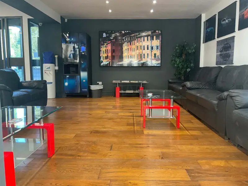 Customer waiting lounge with hot drinks
